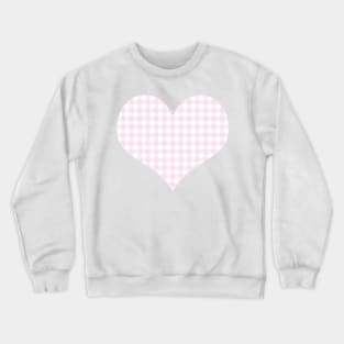 Pale Pink and White Gingham Pattern Crewneck Sweatshirt